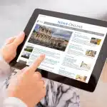 Sample News Website Digital Tablet Contents Are All Made Up